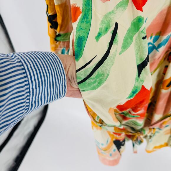 By Anthropologie Rilke Poplin Shirt Dress 3/4 Balloon Sleeve Belted Size 1X - Picture 7 of 10